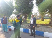 آغاز عملیات رنگ‌آمیزی جداول سطح شهر بستان